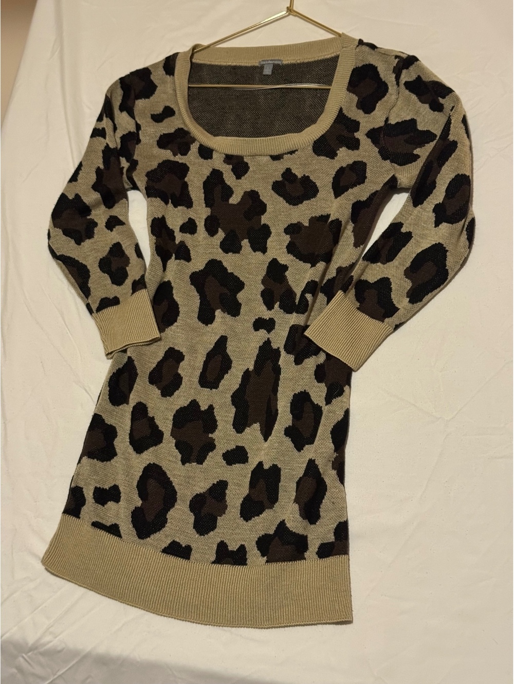Charlotte Russe Leopard Print Knit Tunic Sweater Small